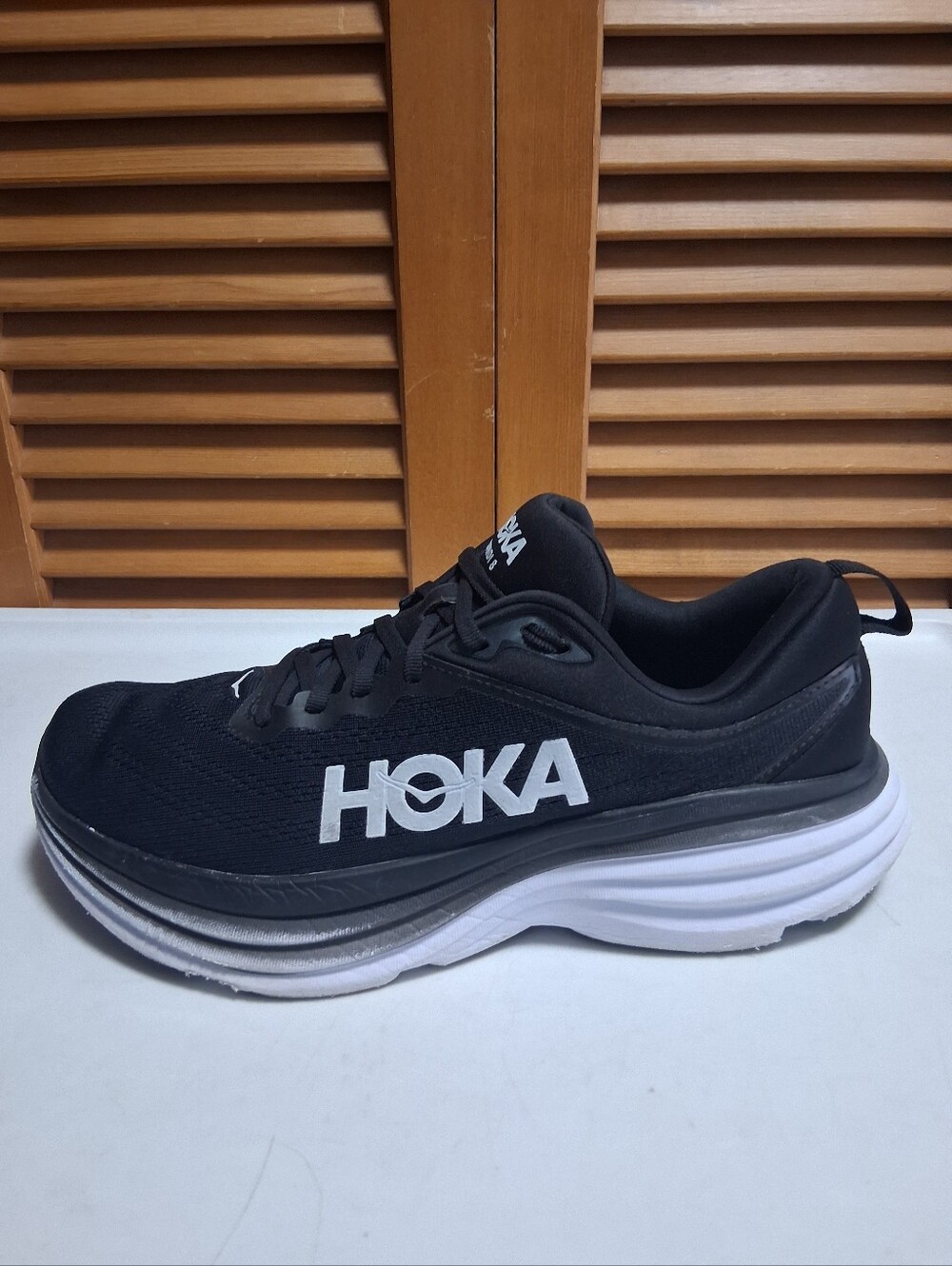 Hoka Bondi 8 Black White Men's Running Shoe * Size: 10D